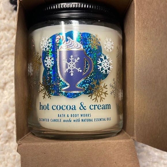 NWT Bath & Body Works Hot Cocoa & Cream single wick jar candle - Picture 1 of 3